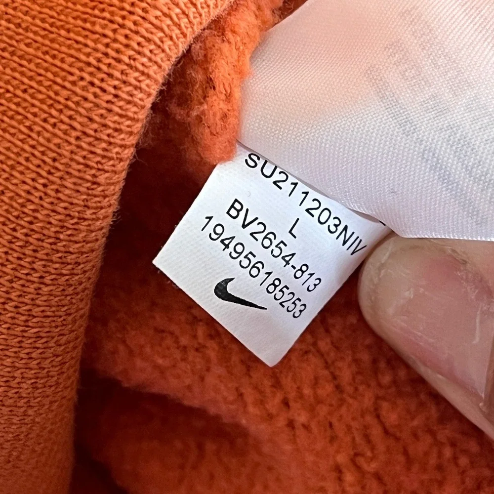 Nike Mens Club Fleece Hoodie Burnt Orange Pullover Sweatshirt BV2654-813 L